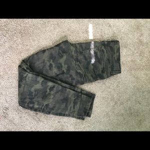 Distressed Camo skinny jeans